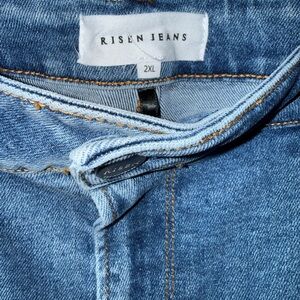 Risen Women's Classic Blue Wide Leg Jeans